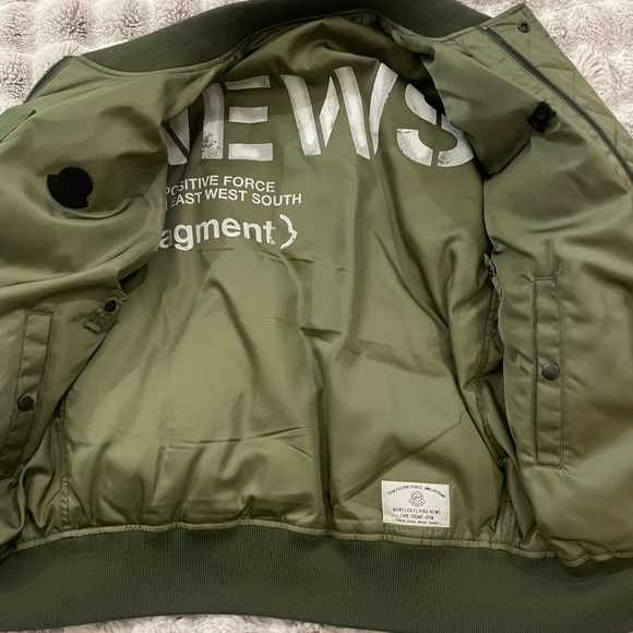 7 Moncler Fragment Reversible Printed Shell Down Bomber Jacket Sz 2/M - Picture 9 of 15